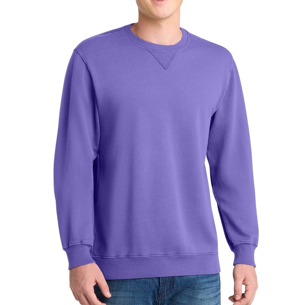 Port & Co New LARGE Beach Wash Crewneck Sweatshirt Unisex Amethyst PC098